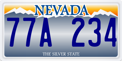 NV license plate 77A234