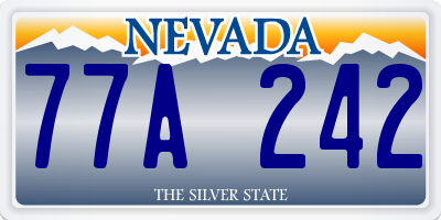 NV license plate 77A242