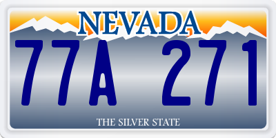 NV license plate 77A271