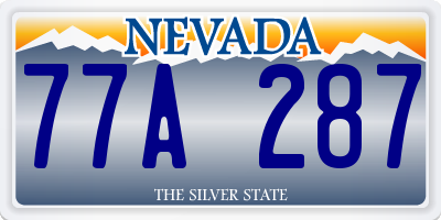 NV license plate 77A287