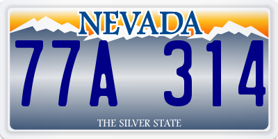 NV license plate 77A314