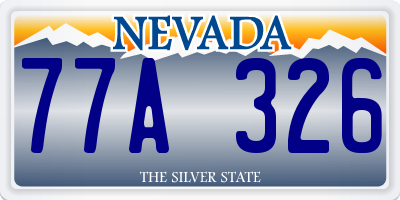 NV license plate 77A326