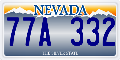NV license plate 77A332
