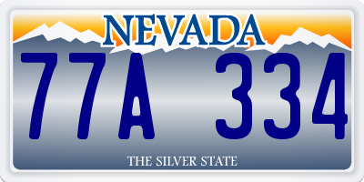 NV license plate 77A334