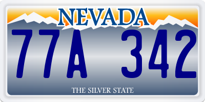 NV license plate 77A342