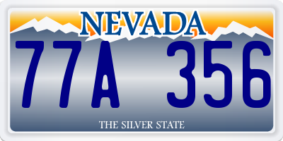 NV license plate 77A356
