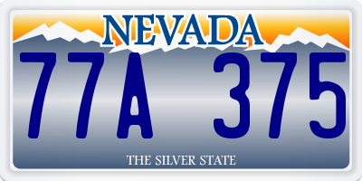 NV license plate 77A375