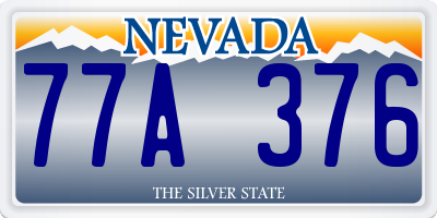 NV license plate 77A376