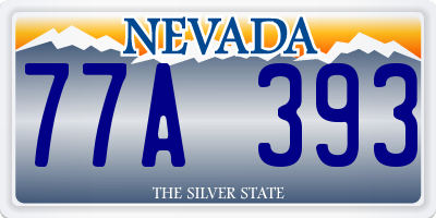 NV license plate 77A393