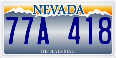 NV license plate 77A418
