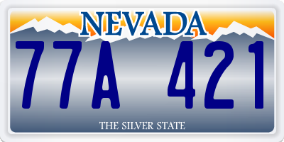 NV license plate 77A421