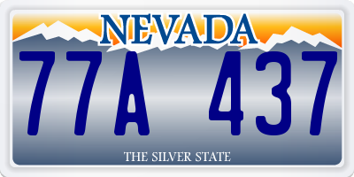 NV license plate 77A437