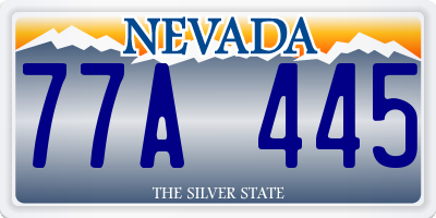 NV license plate 77A445