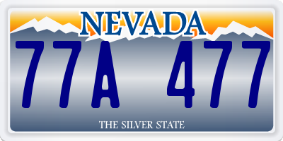 NV license plate 77A477