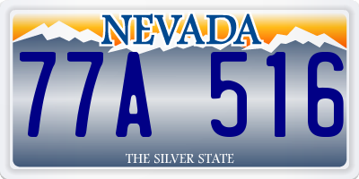 NV license plate 77A516
