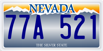 NV license plate 77A521