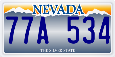 NV license plate 77A534