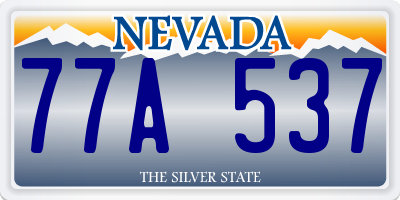 NV license plate 77A537