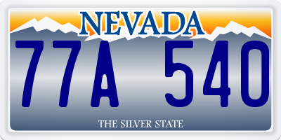 NV license plate 77A540