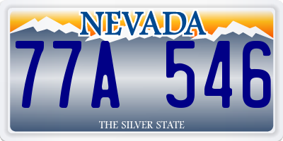 NV license plate 77A546