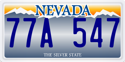 NV license plate 77A547