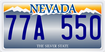 NV license plate 77A550