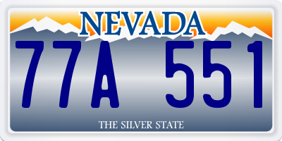 NV license plate 77A551