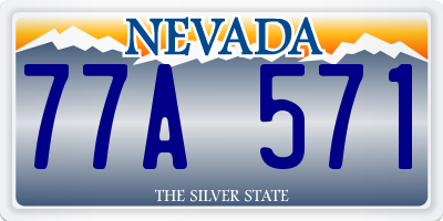 NV license plate 77A571