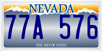 NV license plate 77A576