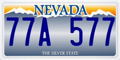 NV license plate 77A577