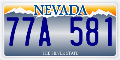 NV license plate 77A581