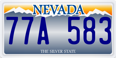 NV license plate 77A583