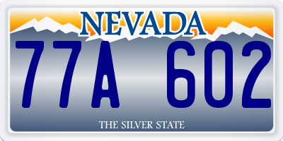 NV license plate 77A602