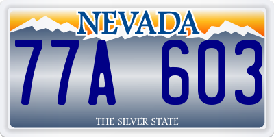 NV license plate 77A603
