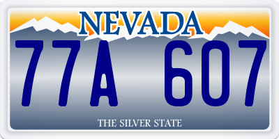 NV license plate 77A607