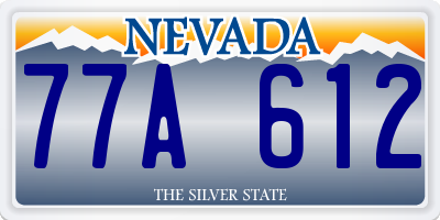 NV license plate 77A612