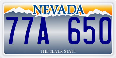 NV license plate 77A650