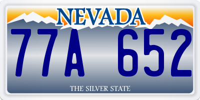 NV license plate 77A652