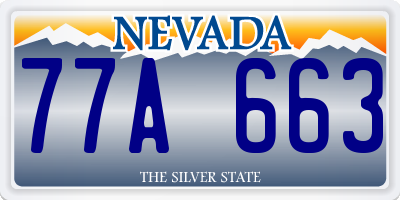 NV license plate 77A663