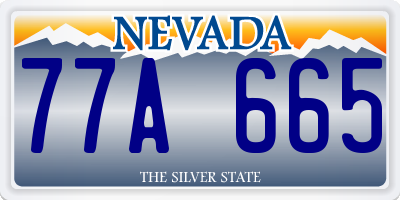 NV license plate 77A665