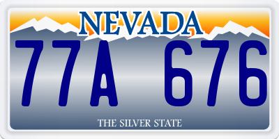 NV license plate 77A676