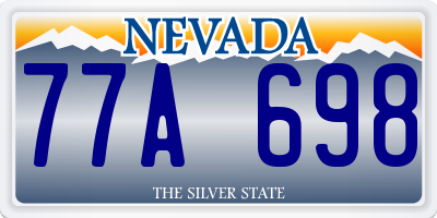 NV license plate 77A698