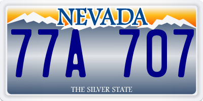 NV license plate 77A707