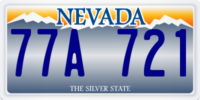 NV license plate 77A721