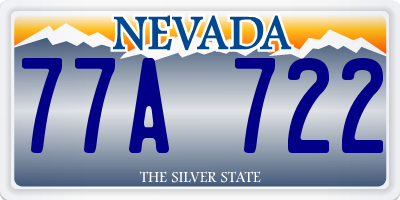 NV license plate 77A722