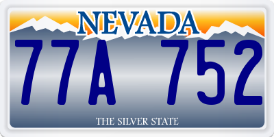 NV license plate 77A752