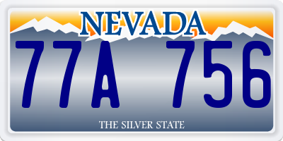 NV license plate 77A756