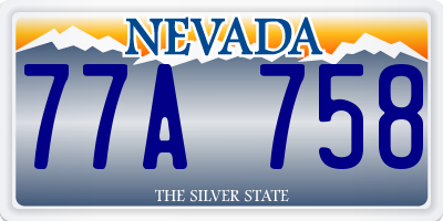 NV license plate 77A758