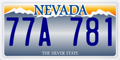 NV license plate 77A781