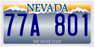 NV license plate 77A801
